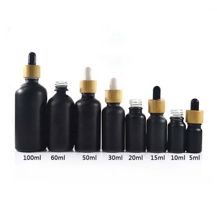 Bamboo black dropper bottle