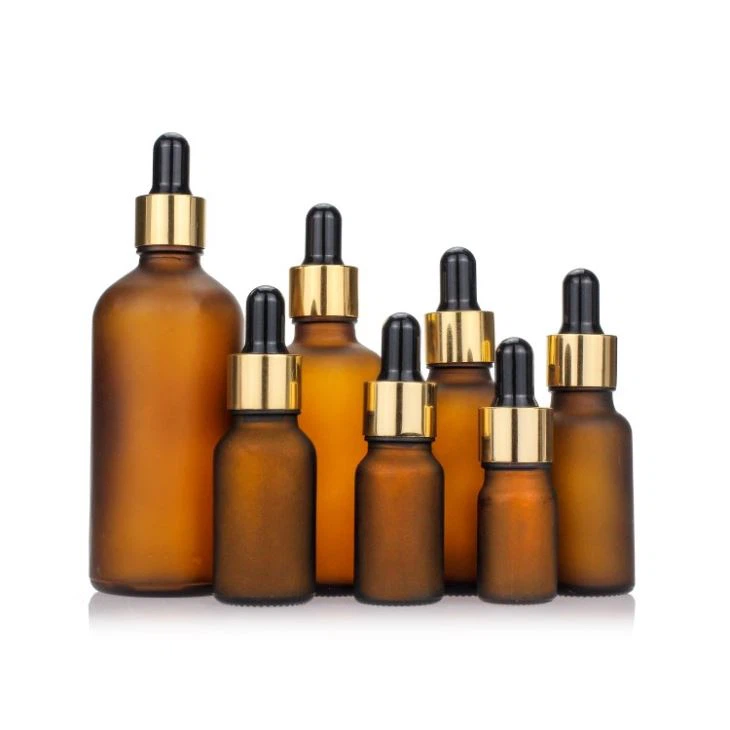 Amber glass bottle with dropper